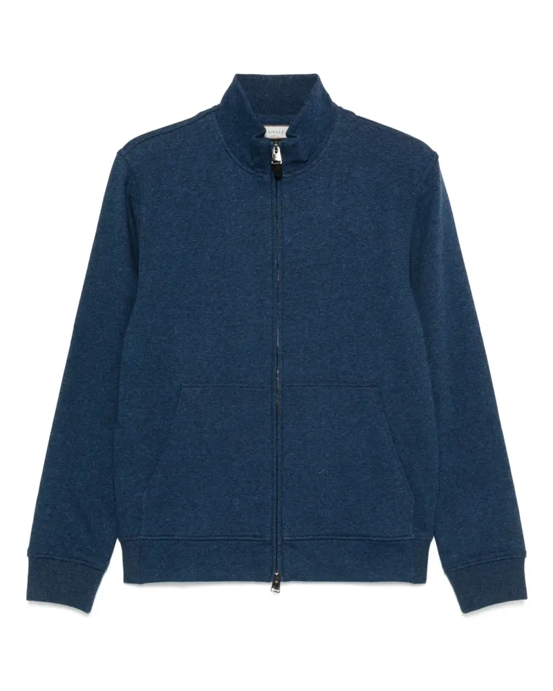 Canali Sweatshirt mit meliertem Effekt - Blau Blau