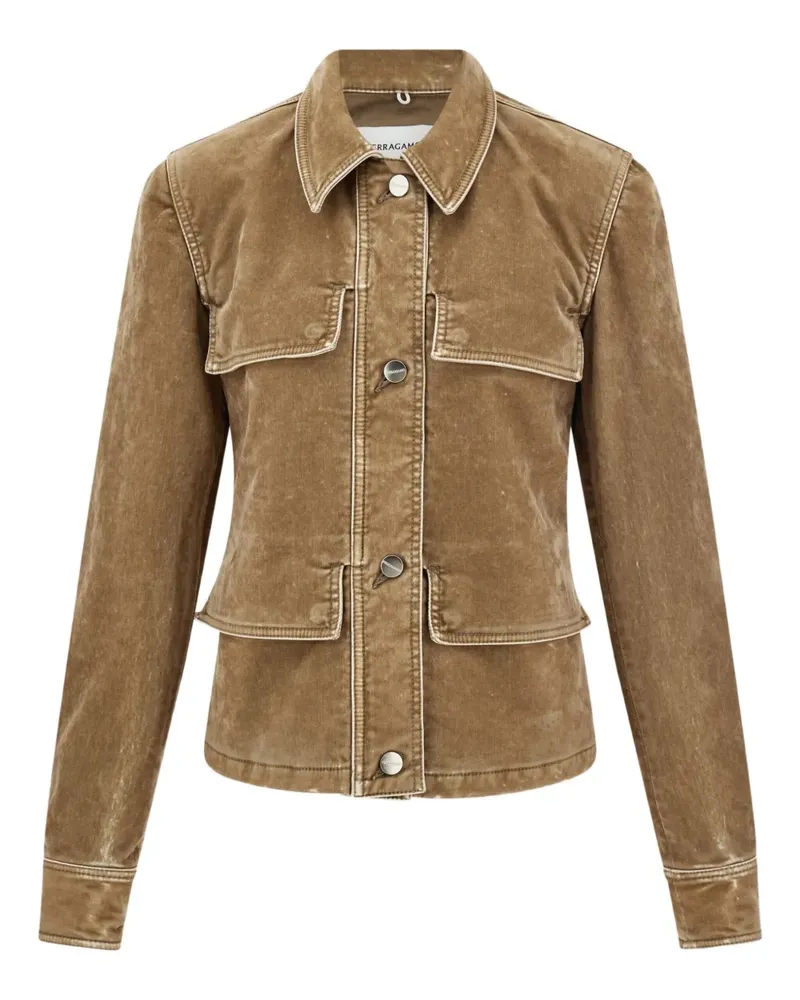 Ferragamo Jacke mit Klappentasche - Braun Braun