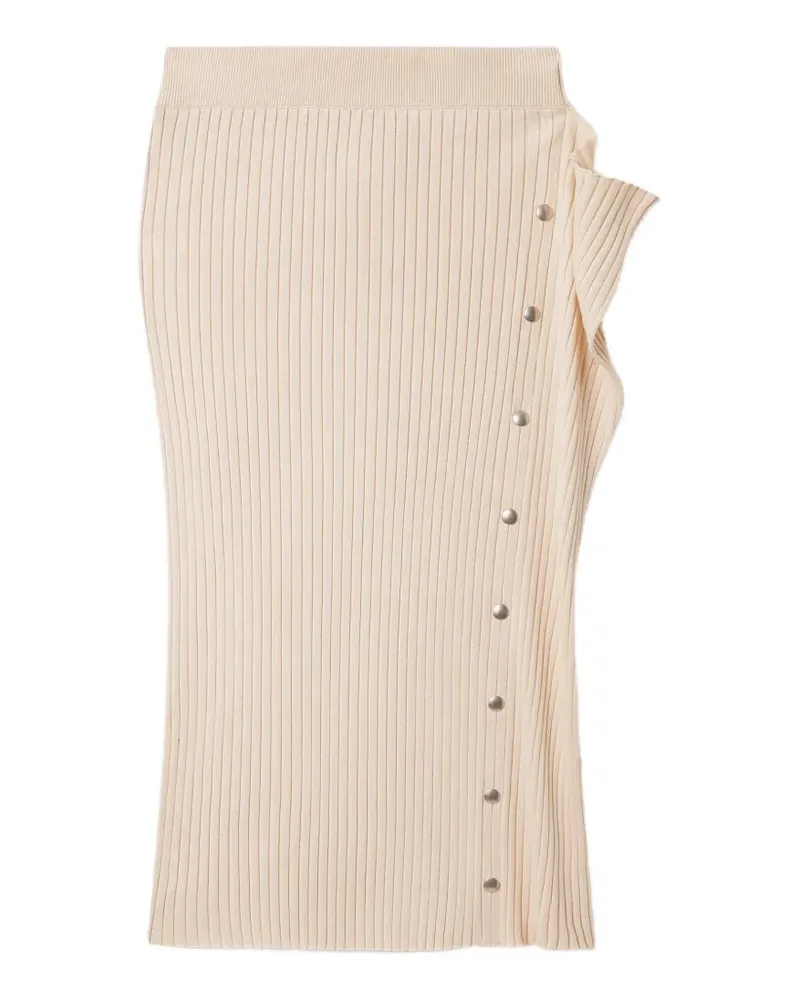 Stella McCartney Gerippter Midirock mit Druckknöpfen - Nude Nude