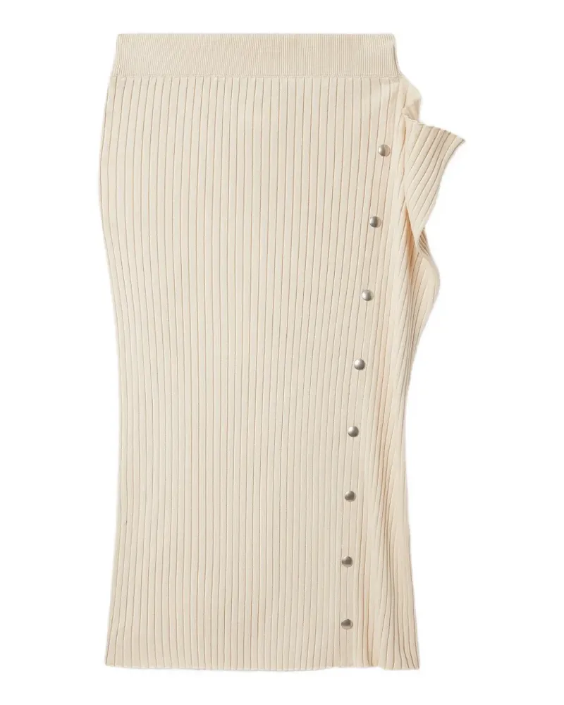 Stella McCartney Gerippter Midirock mit Druckknöpfen - Nude Nude