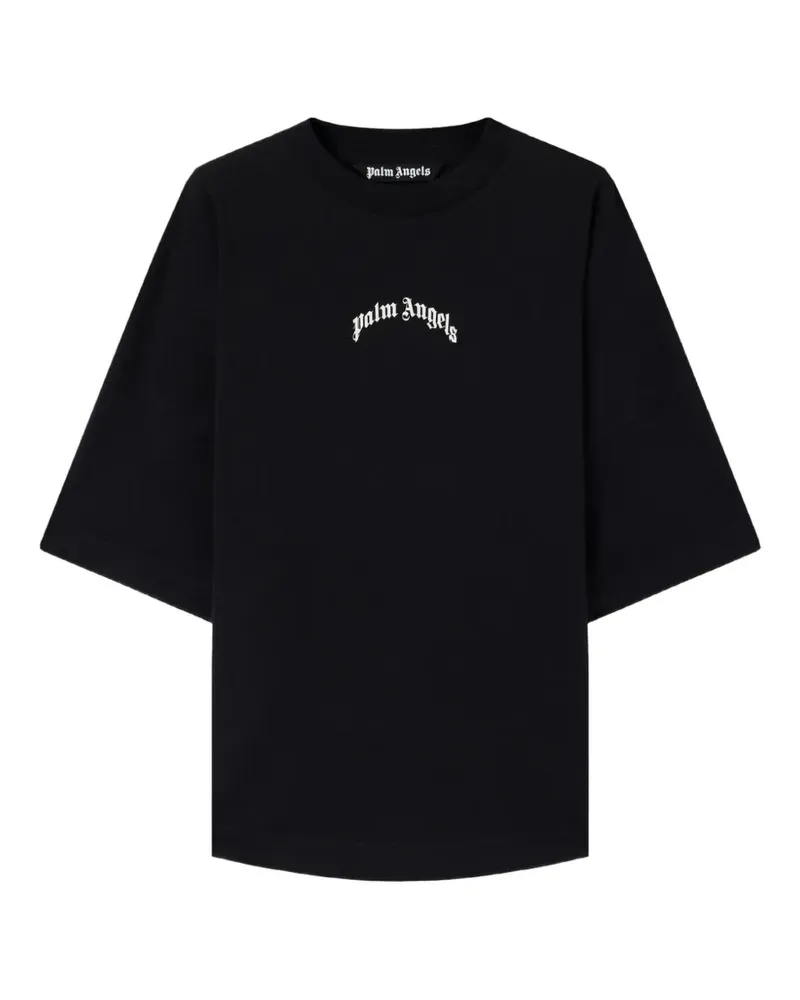 Palm Angels Oversized-T-Shirt mit Logo - Schwarz Schwarz