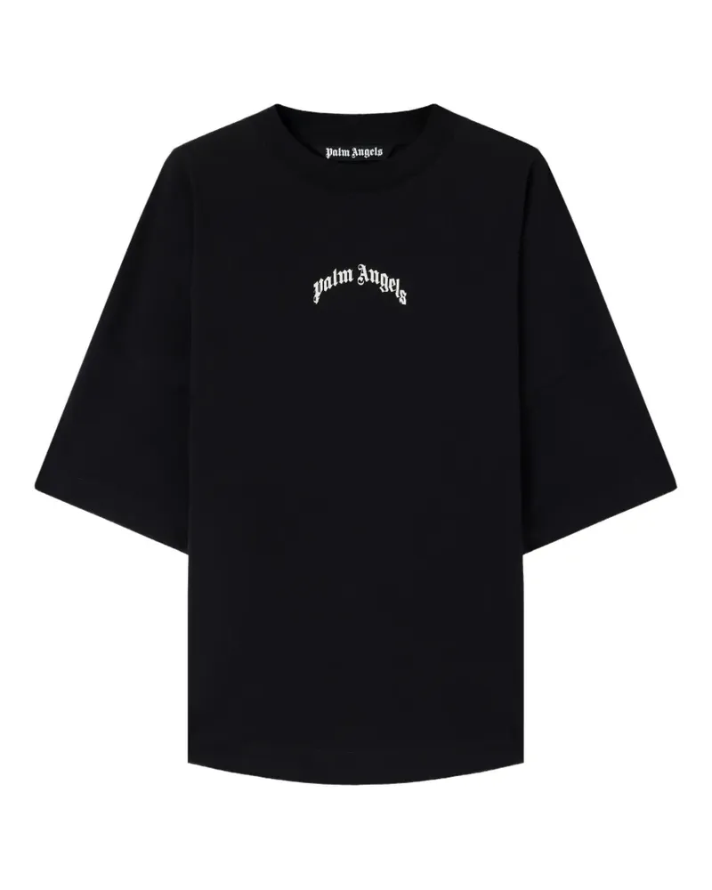 Palm Angels Oversized-T-Shirt mit Logo - Schwarz Schwarz