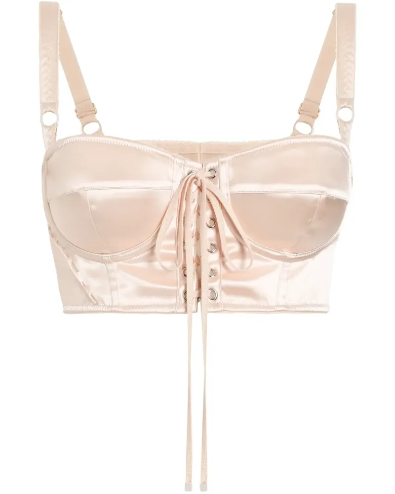 Dolce & Gabbana Corsage aus Satin mit Schnürung - Rosa Rosa