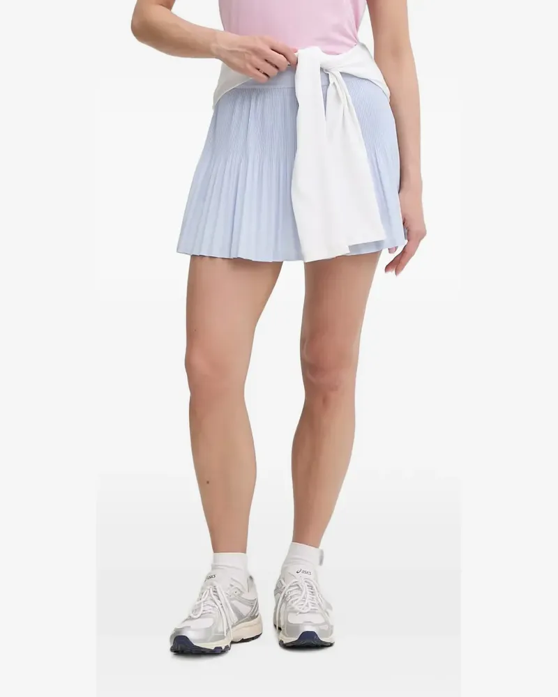 Lacoste pleated logo-patch mini skirt - Blau Blau