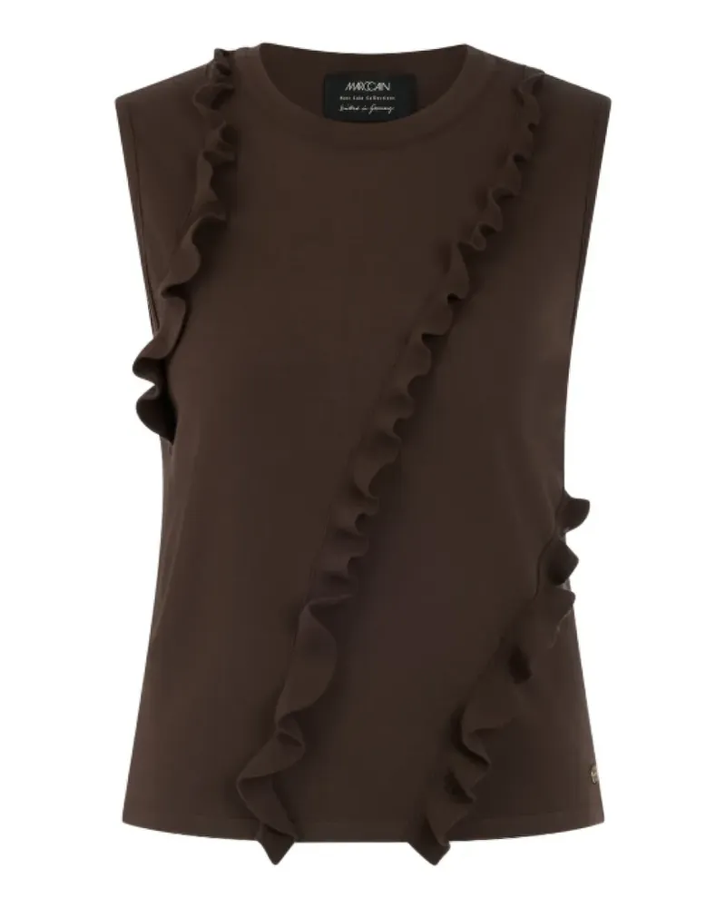 Marc Cain ruffled sleeveless top - Braun Braun