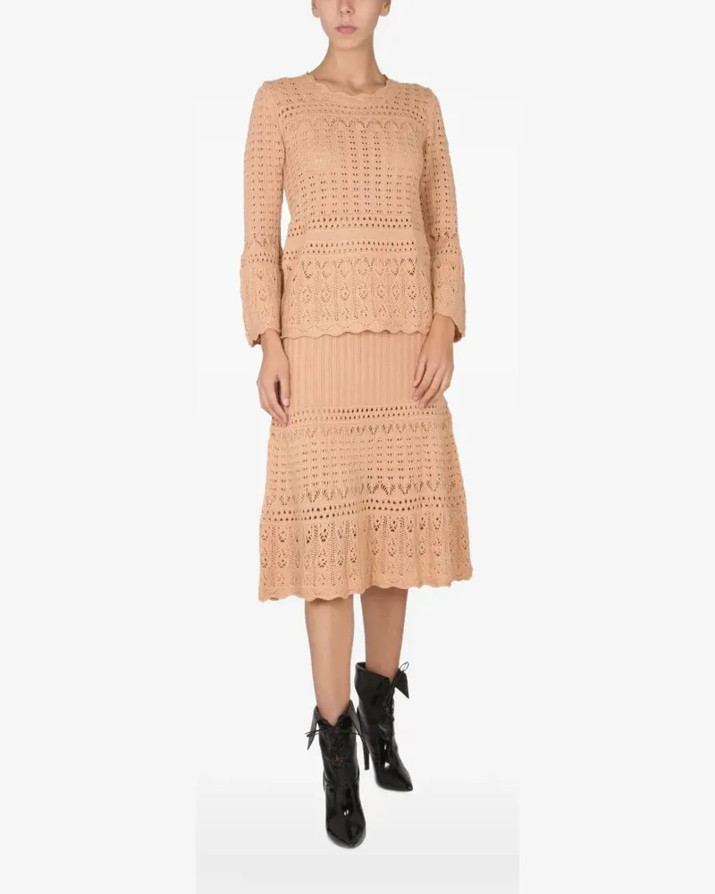 Moschino crochet-knit sweater - Nude Nude