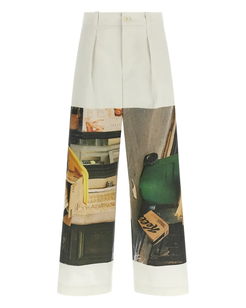 Issey Miyake Weite Hose mit Print - Nude Nude