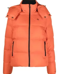 Calvin Klein Gefütterte Jacke mit Logo-Print Orange