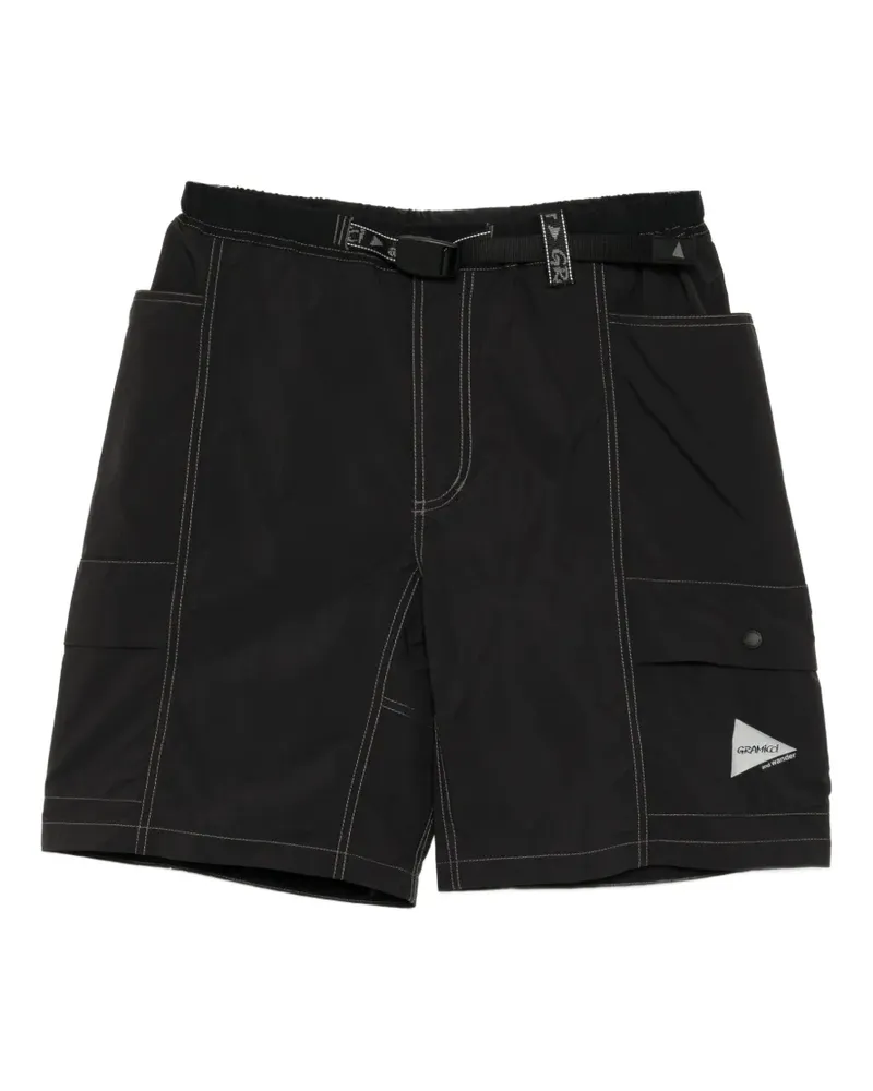 and wander x Gramicci brushed shorts - Schwarz Schwarz