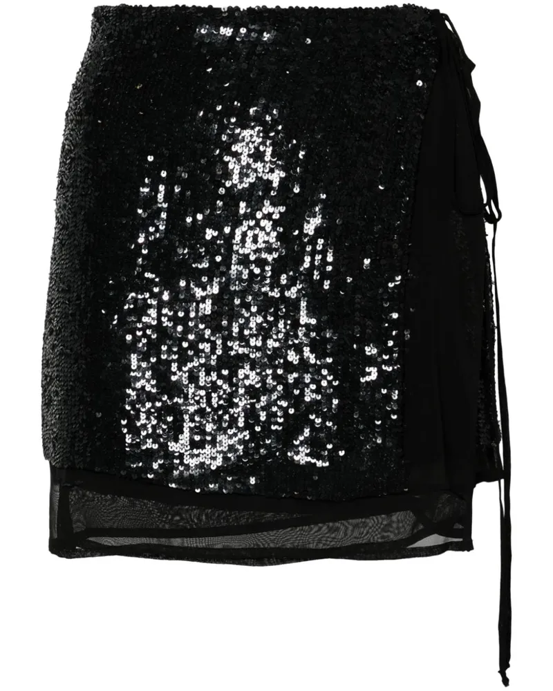 P.A.R.O.S.H. P.A.R.O H. Gabriel Minirock mit Pailletten - Schwarz Schwarz