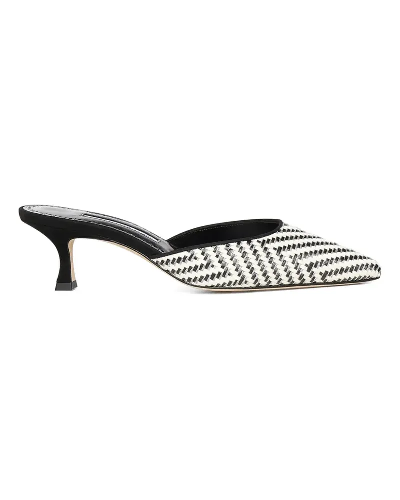 Manolo Blahnik woven-design point-toe mules - Schwarz Schwarz