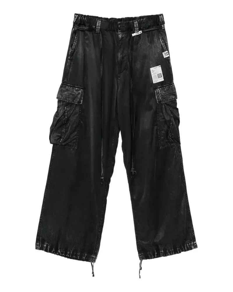 MIHARAYASUHIRO Cargohose aus Satin - Schwarz Schwarz