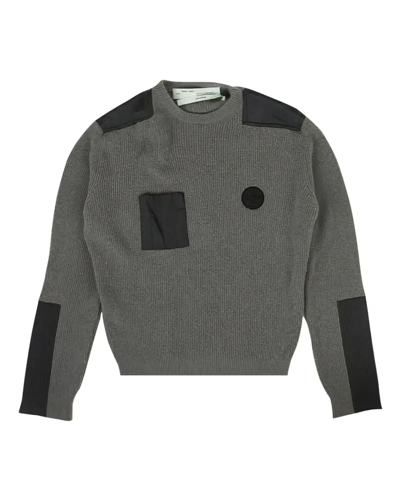OFF-WHITE Pullover mit Logo-Patch - Grau Grau