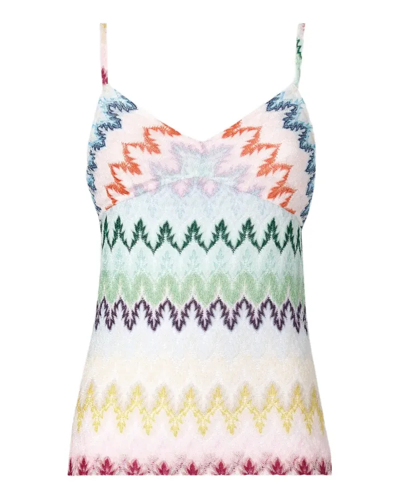 Missoni V-Ausschnitt-Oberteil mit Zickzackmuster - Weiß Weiß