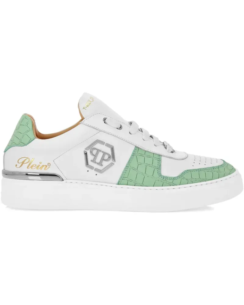 Philipp Plein Sneakers mit Logo-Schild - Weiß Weiß