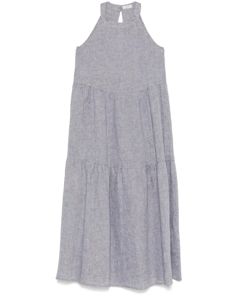 Peserico Gestuftes Midikleid - Grau Grau