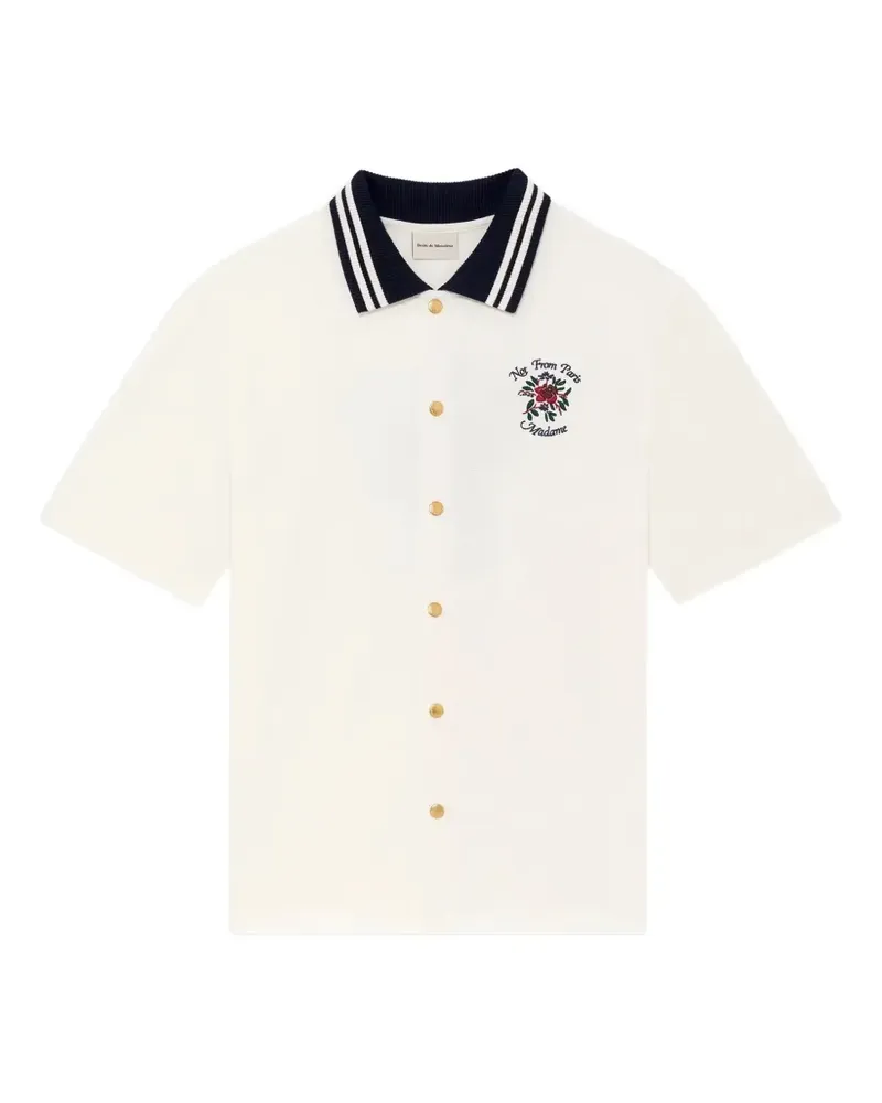 Drôle de Monsieur rose-embroidery shirt - Nude Nude