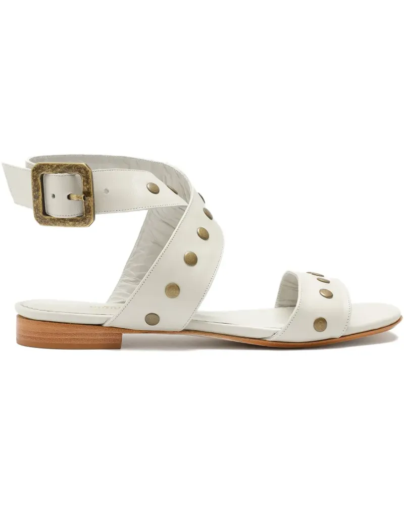 Sarah Chofakian Roast studded buckled sandals - Weiß Weiß