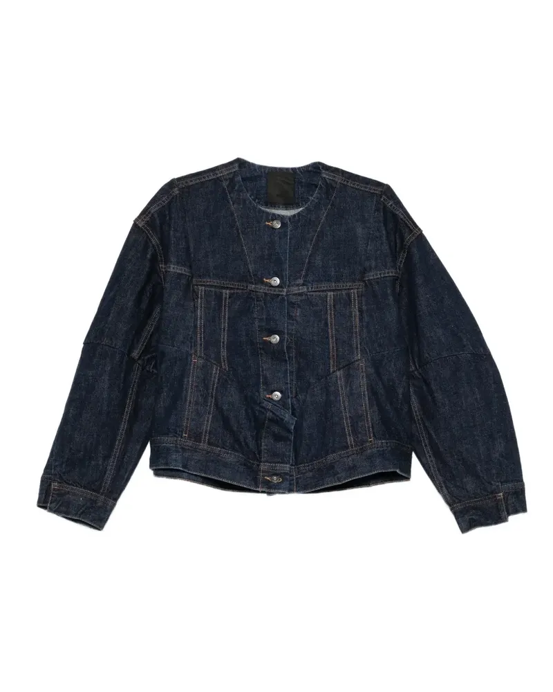 JNBY Kragenlose Oversized-Jeansjacke - Blau Blau