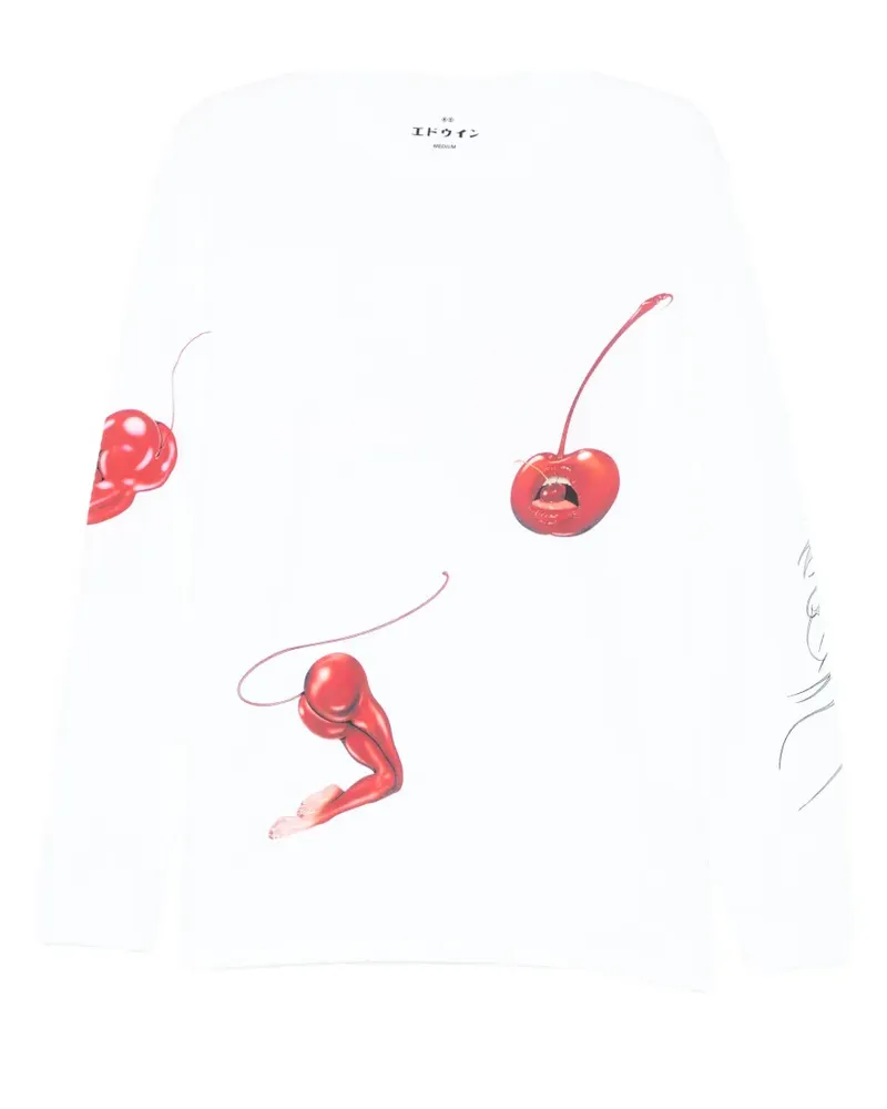 Edwin Jeans Cherry Devil T-shirt - Weiß Weiß