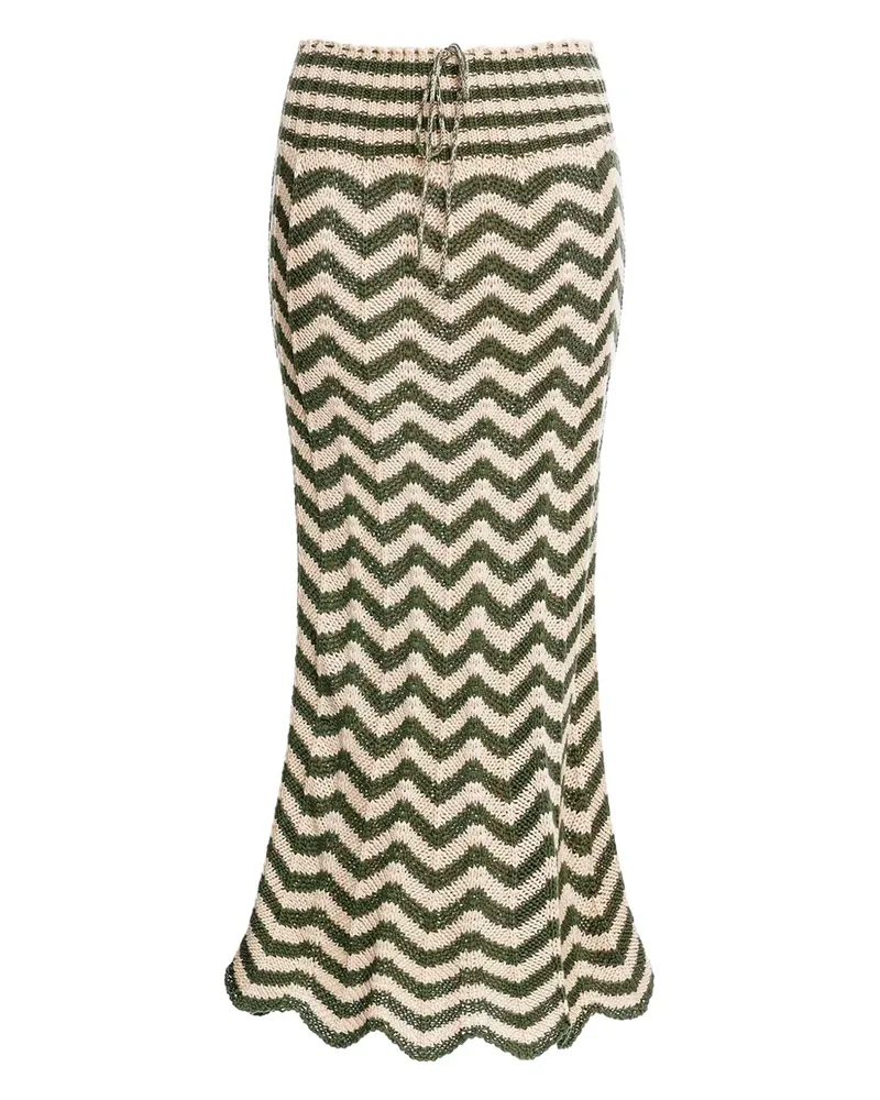 AGUA BENDITA Midirock mit Zickzackmuster - Nude Nude