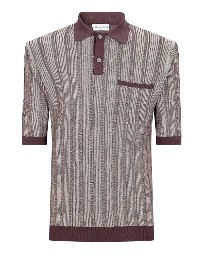 Ballantyne Poloshirt aus geripptem Strick - Braun Braun
