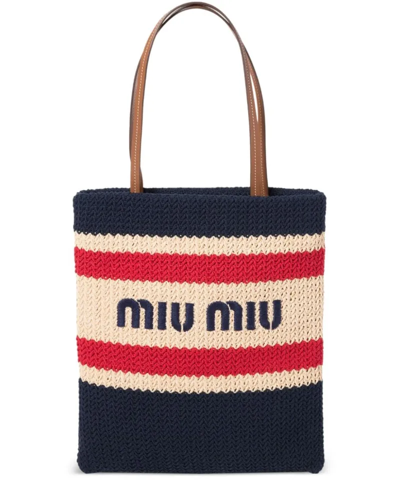 Miu Miu Shopper mit Streifen - Nude Nude