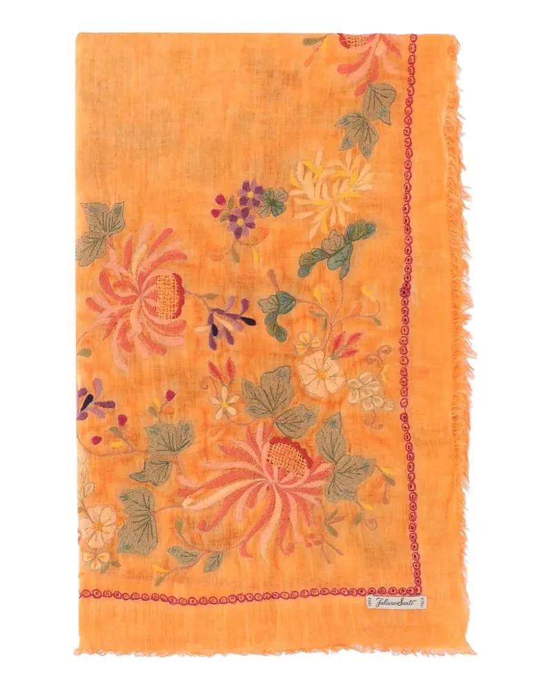 Faliero Sarti Gerbera floral-print scarf - Orange Orange