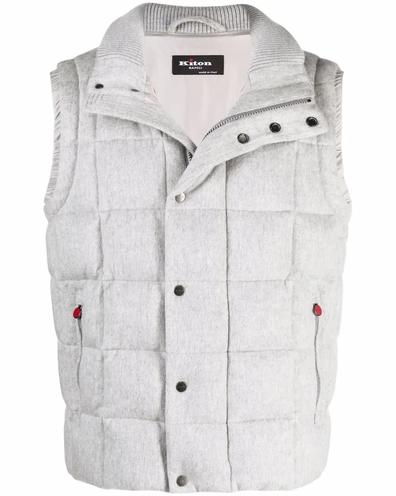 Kiton Gefütterte Weste mit Knopfleiste - Grau Grau