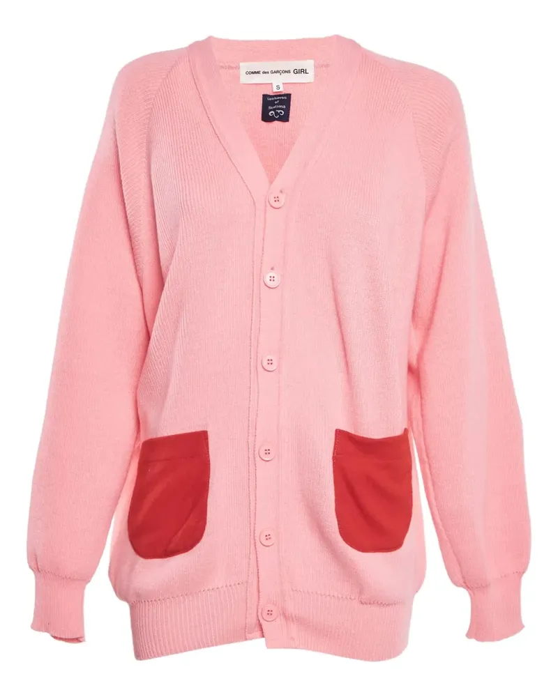 Comme des Garçons Cardigan mit Kontrasttasche - Pink Pink