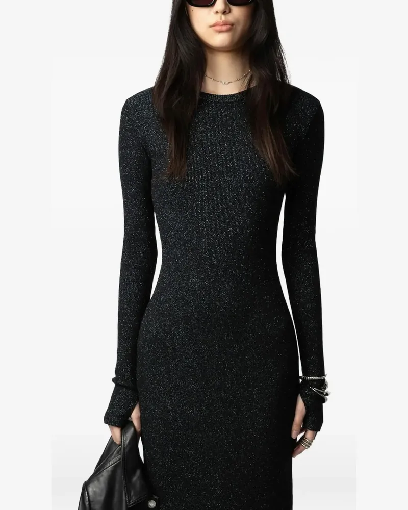 Zadig & Voltaire Gerafftes Midikleid - Schwarz Schwarz