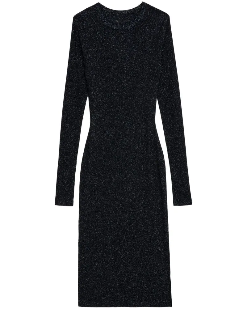 Zadig & Voltaire Gerafftes Midikleid - Schwarz Schwarz