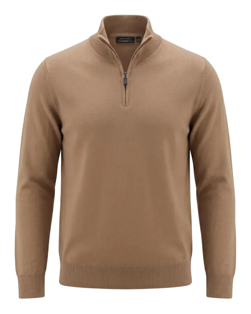 HUGO BOSS H-Ebenji Pullover mit Reißverschluss - Braun Braun