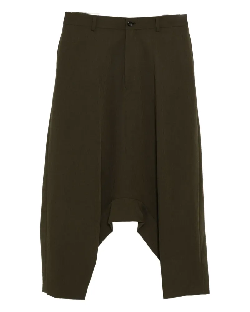 Comme des Garçons wool drop-crotch shorts - Grün Grün