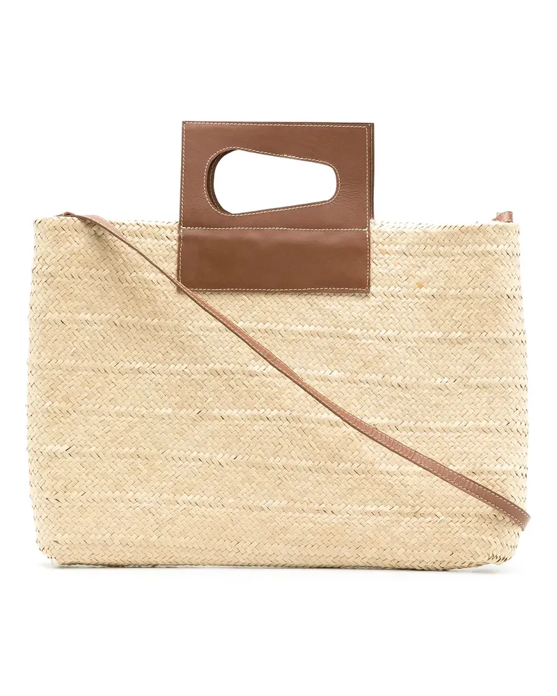 Nannacay Cacau Shopper aus Stroh - Nude Nude
