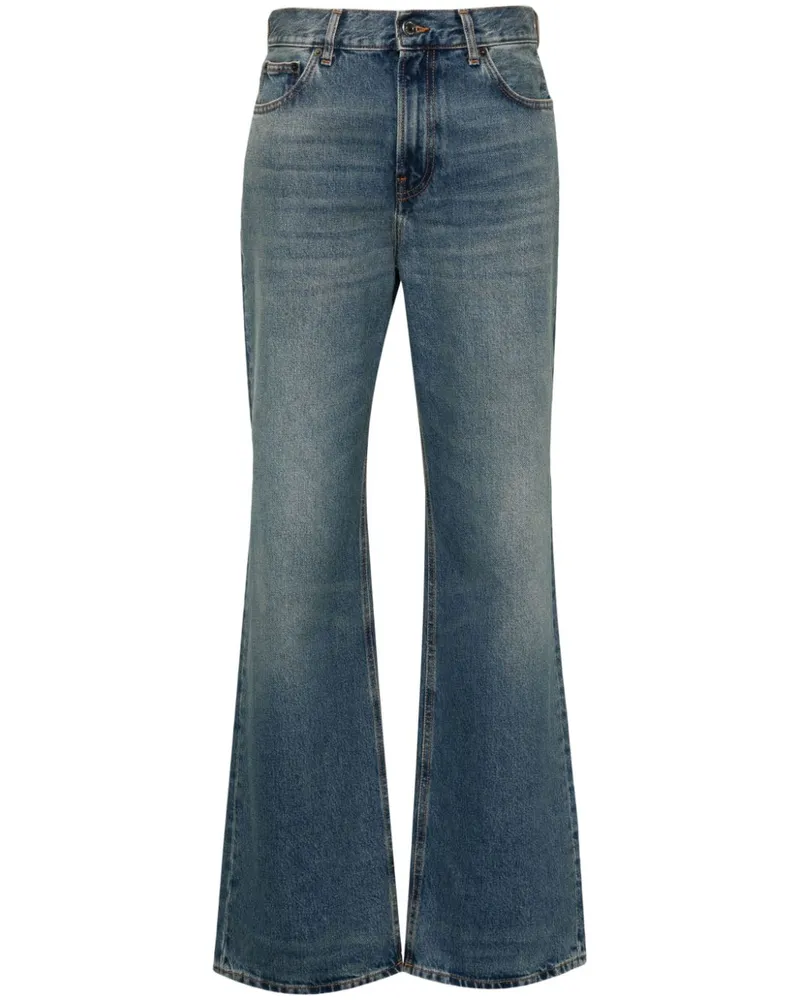 Haikure Gerade Korea Jeans - Blau Blau