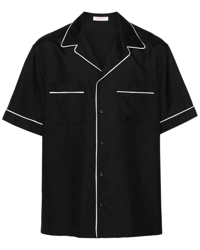 Valentino Garavani Hemd aus Seide mit Paspelierung - Schwarz Schwarz