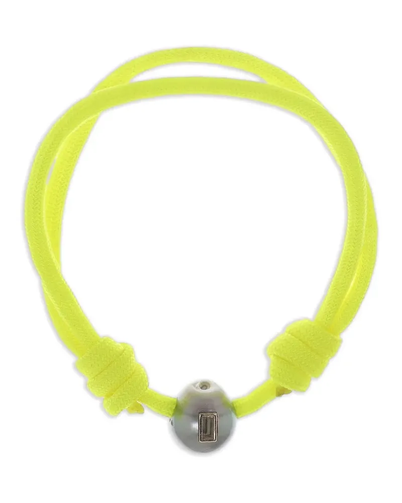 DEZSO 18kt Cowrie Rotgoldarmband mit Perlen und Quarz - Rosa Rosa