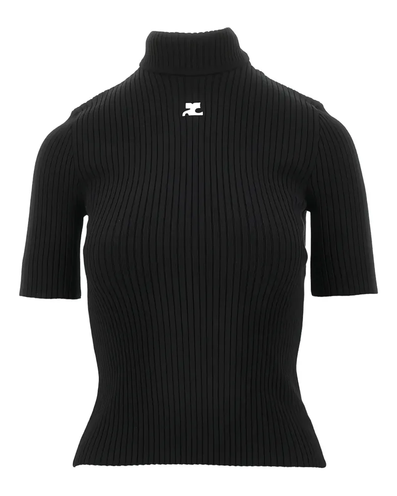 Courrèges ribbed roll-neck T-shirt - Schwarz Schwarz