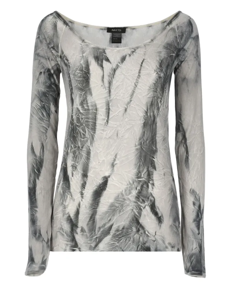 Avant Toi Batik-Pullover mit U-Boot-Ausschnitt - Grau Grau