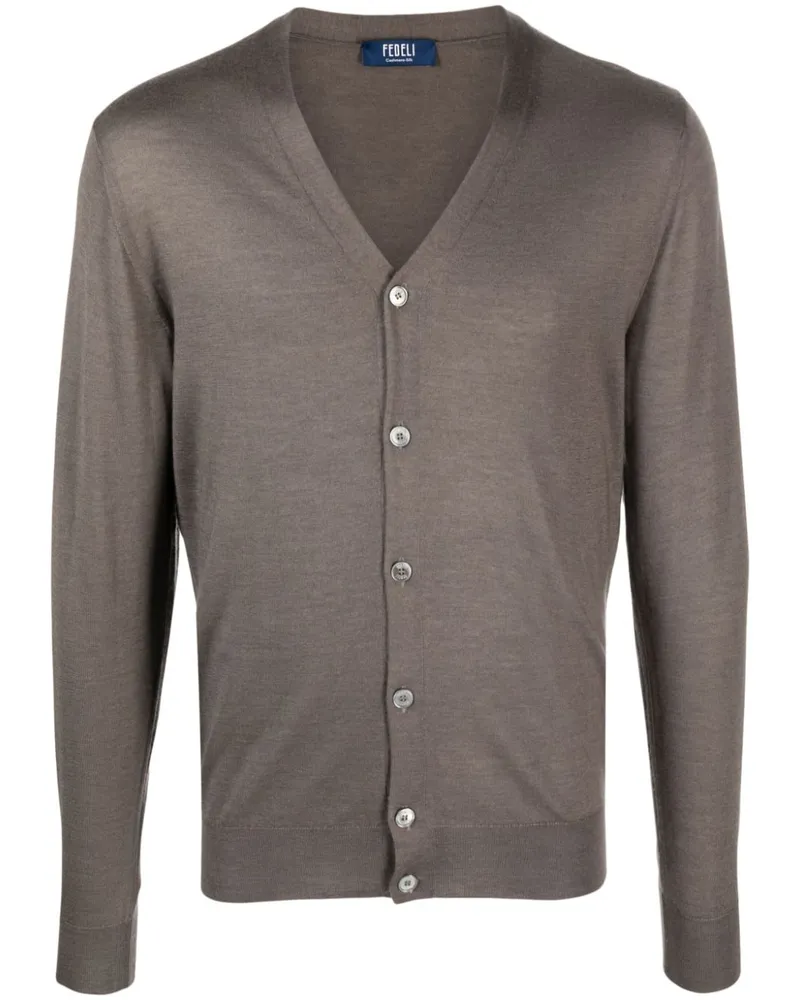 Fedeli Cardigan mit V-Ausschnitt Braun