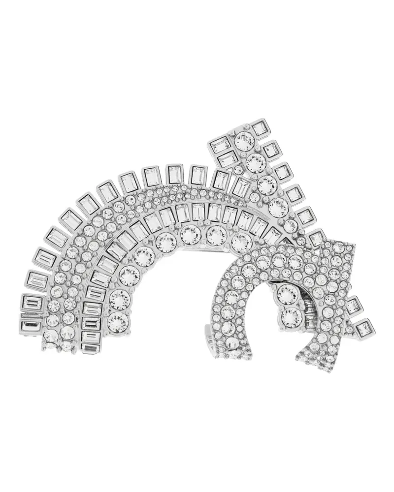 Ferragamo Gancini crystal-embellished brooch - Silber Silber