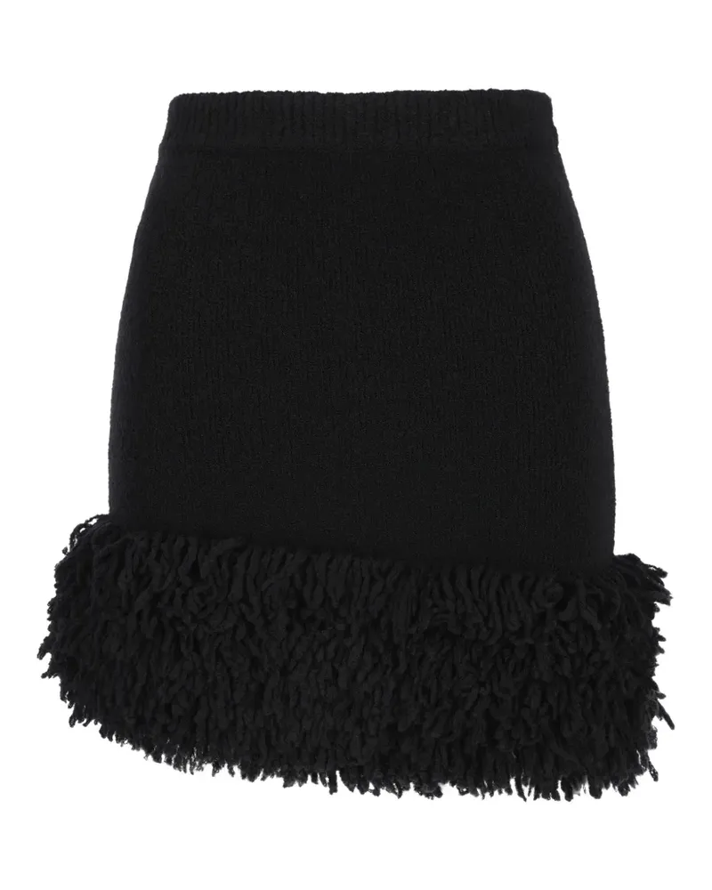 Loewe fringed asymmetric mini skirt - Schwarz Schwarz