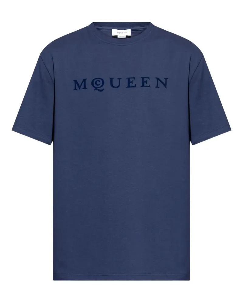 Alexander McQueen T-Shirt mit Logo-Detail - Blau Blau