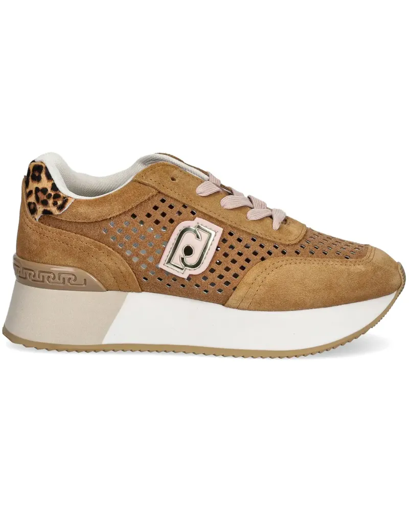 Liu Jo Perforierte Plateau-Sneakers - Braun Braun