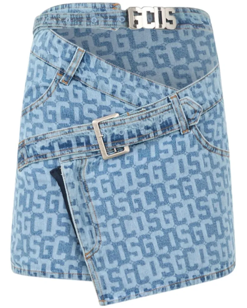 GCDS Jeans-Minirock mit Monogramm - Blau Blau
