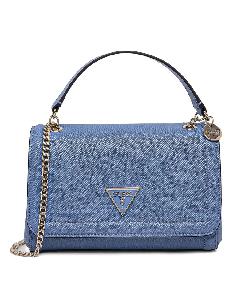 Guess Schultertasche mit Logo-Schild - Blau Blau