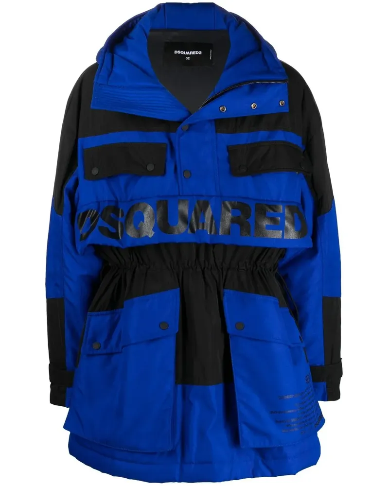 Dsquared2 Parka mit Logo-Print - Blau Blau