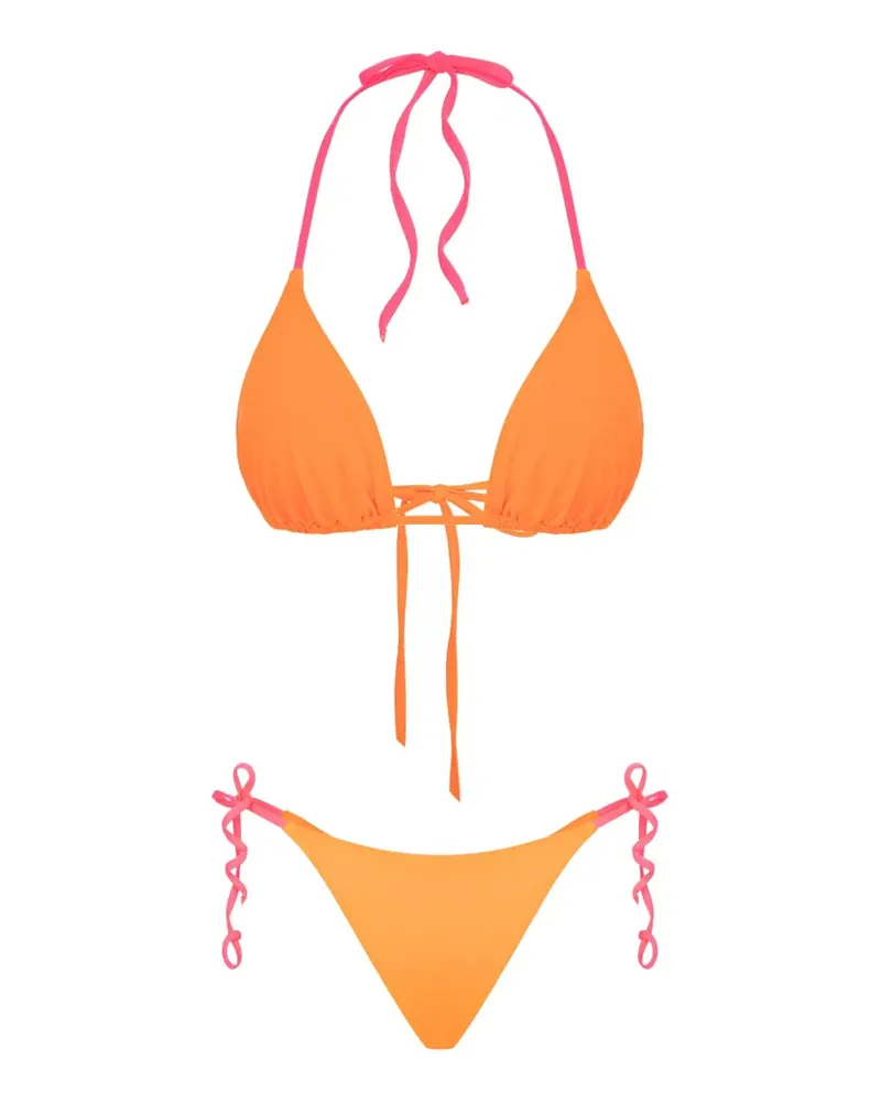 Noire Swimwear halterneck triangle bikini - Orange Orange