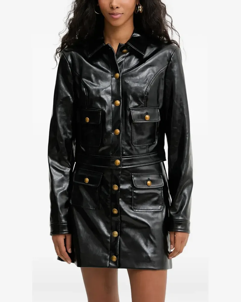 Guess Hemdjacke mit geknöpften Taschen - Schwarz Schwarz